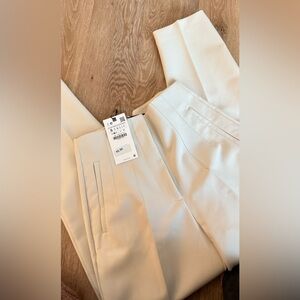 Zara Cream High Waist Trousers